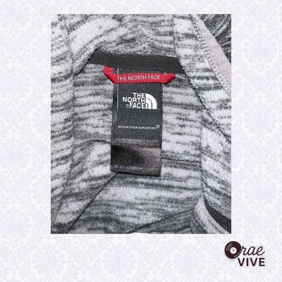 North Face Women's S Polartec Full Zip Fleece Hoodie Dark Heathered Grey - Picture 4 of 7